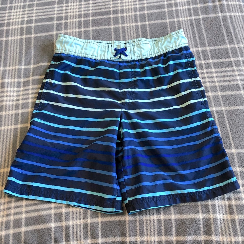 George Boys Large Swim Short Trunks Blue Stripped
